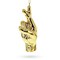 Golden Lucky Crossed Fingers Sign Language Glass Christmas Ornament
